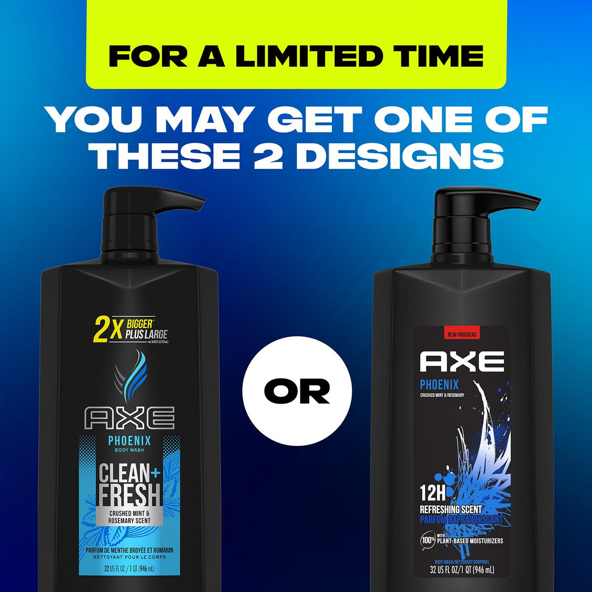 AXE size comparison in hand showing 32oz scale for fewer refills