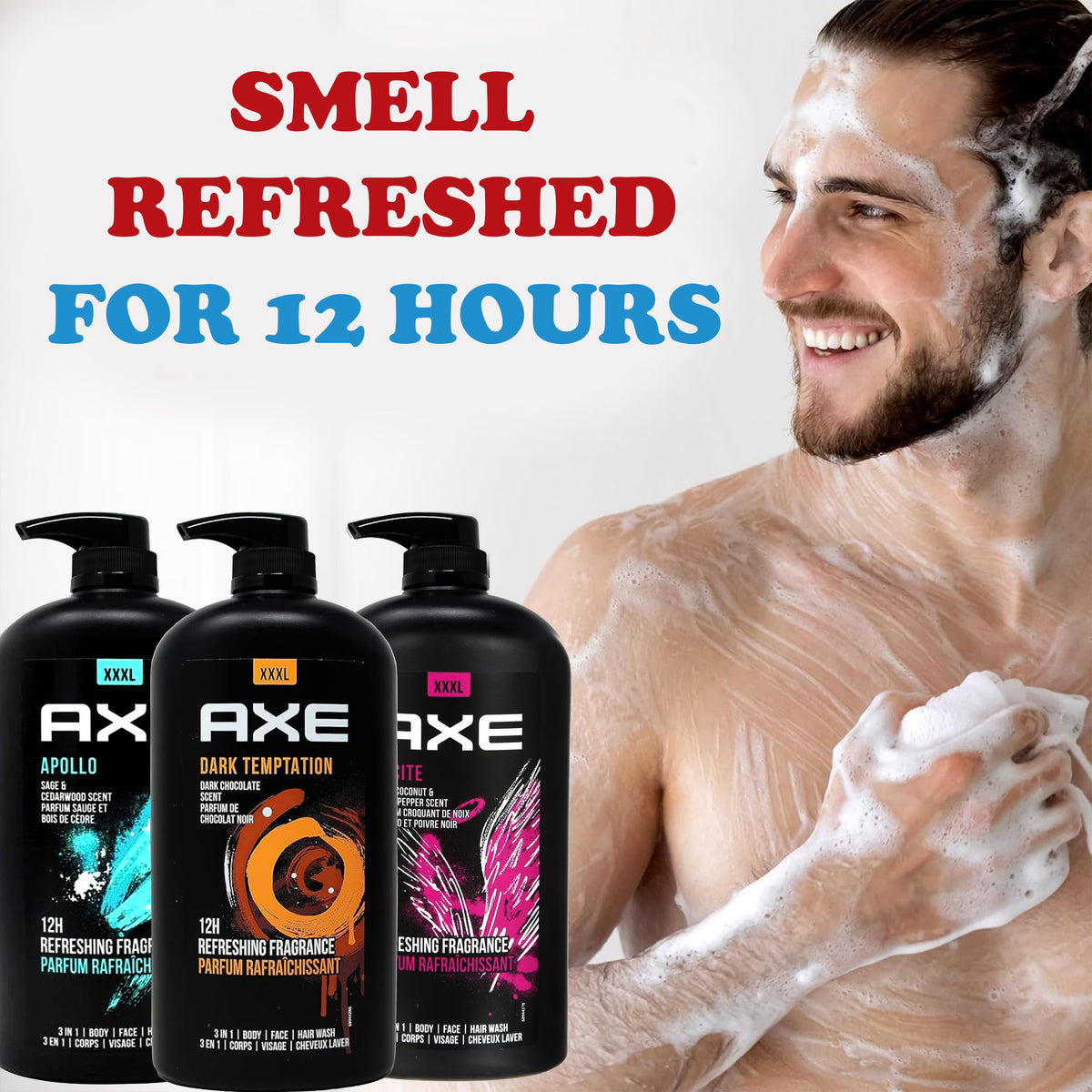 AXE lather close-up showing foam texture and effective cleansing