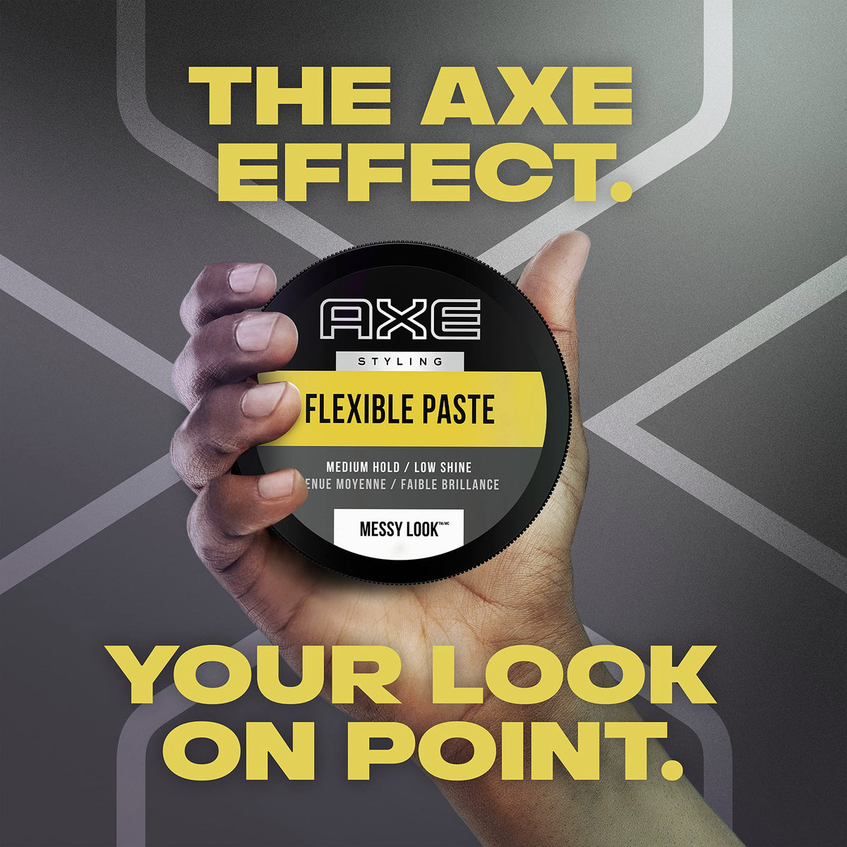 AXE Urban Messy Look being worked between fingers for easy application