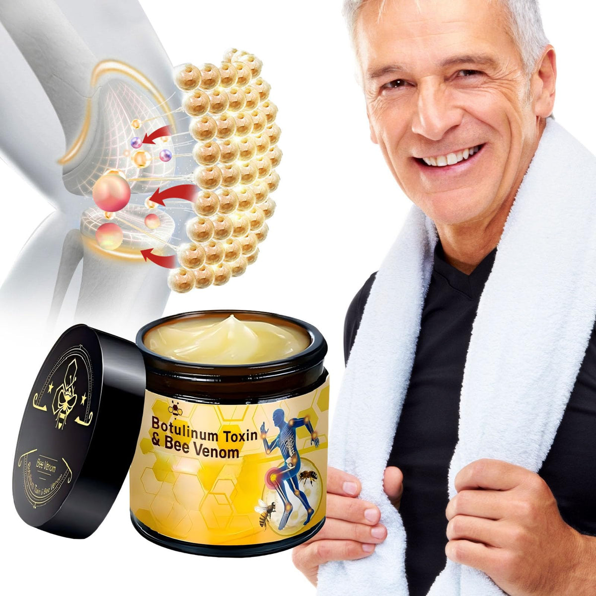 Axnzp cream massaged into hand joints illustrating improved mobility and comfortable texture