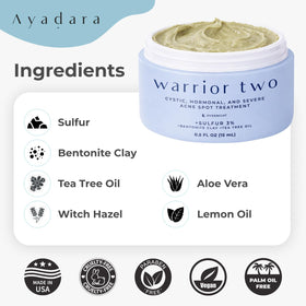 AYADARA jar beside ruler for scale showing 120 uses convenience