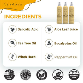 AYADARA label and ingredients list visible to show 2% salicylic acid benefit