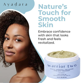 AYADARA on nightstand beside pillow illustrating overnight spot treatment benefit