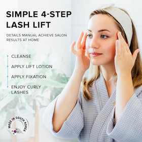 AYASAL before and after lashes showing natural lifted curl and defined look