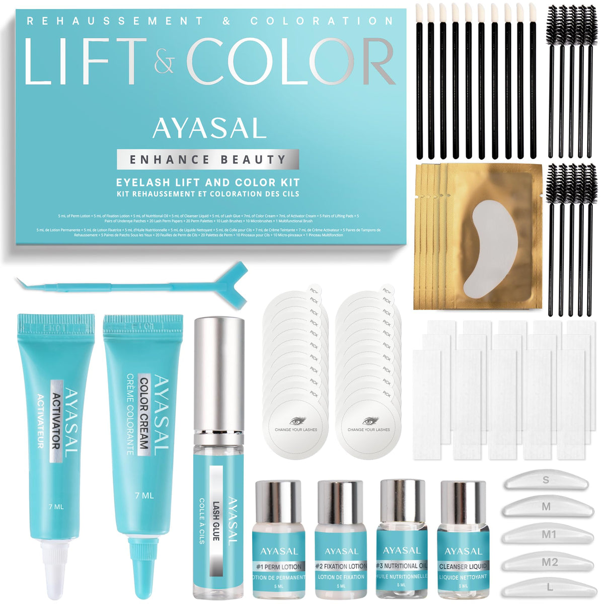 AYASAL front packaging showing kit components and professional benefits