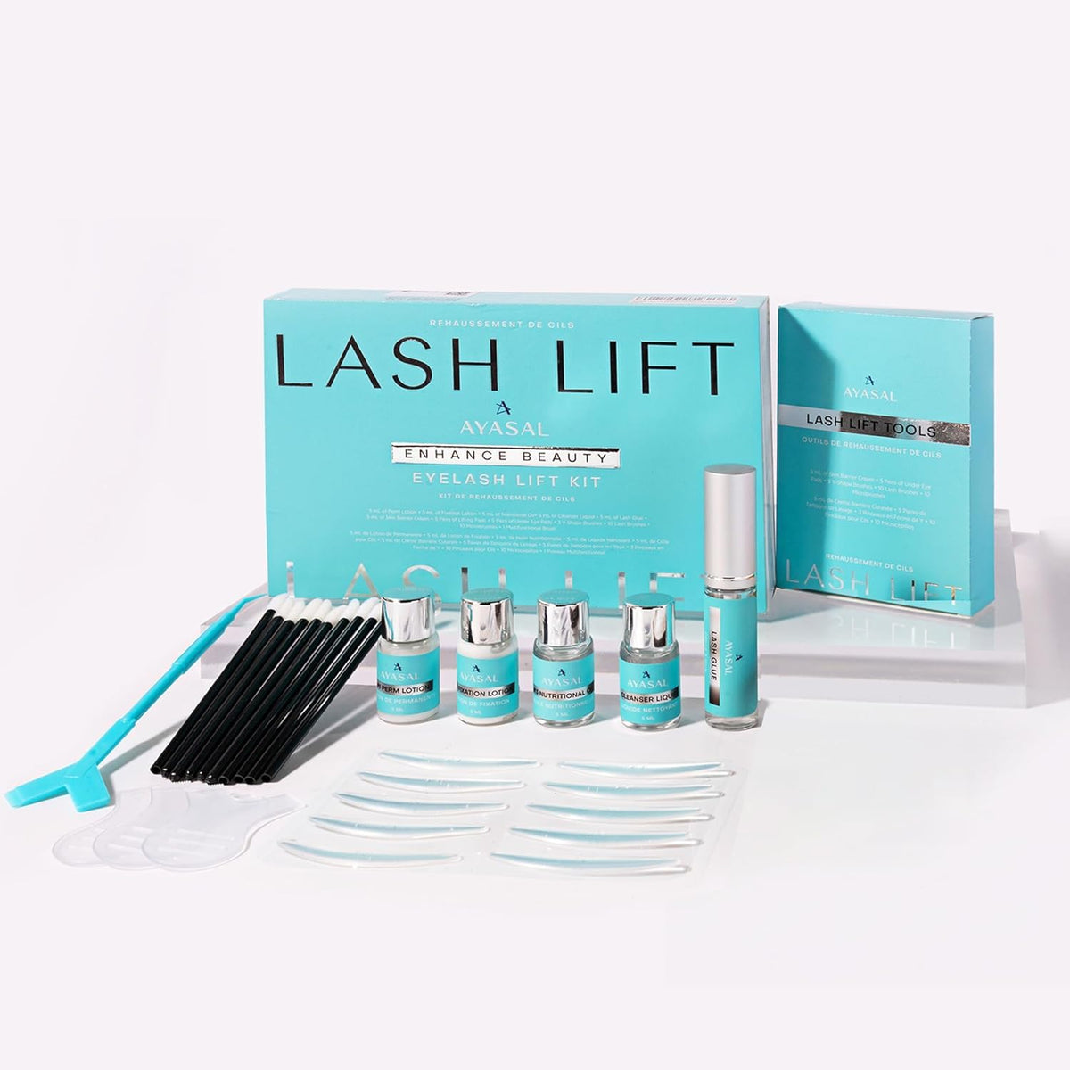 AYASAL lifestyle bathroom setup demonstrating at-home salon-style routine