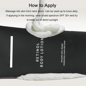 Ayland lotion applied on forearm to show visible smoothing and improved skin texture