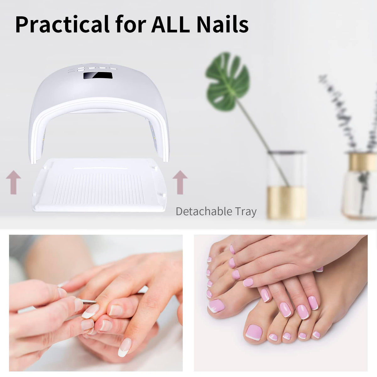 Ayshone next to smartphone to show compact scale and portable salon-quality power