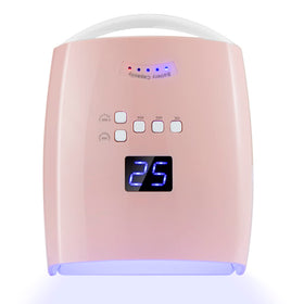 Ayshone pink lamp front view showing compact design and fast curing benefit