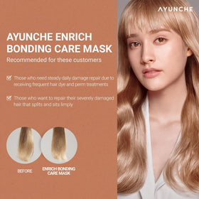 AYUNCHE before and after hair comparison showing improved strength