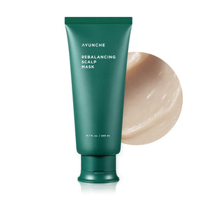 AYUNCHE front packaging showing mask jar and benefit of scalp balance