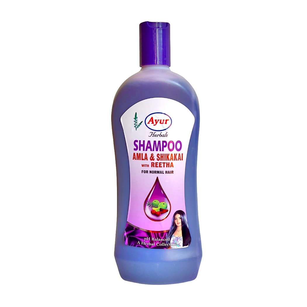 Ayur shampoo texture being poured to show creamy lather and gentle botanical cleansing