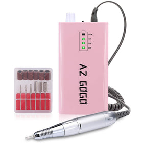 AZ GOGO front view of pink e-file showing controls and compact design benefit portable use
