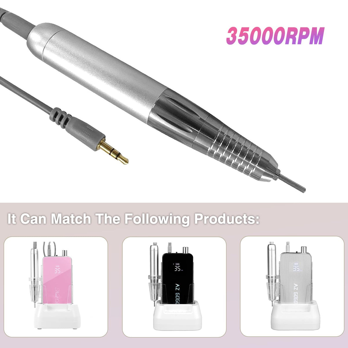 AZ GOGO handpiece cord and connector close-up ensuring easy plug-and-play replacement