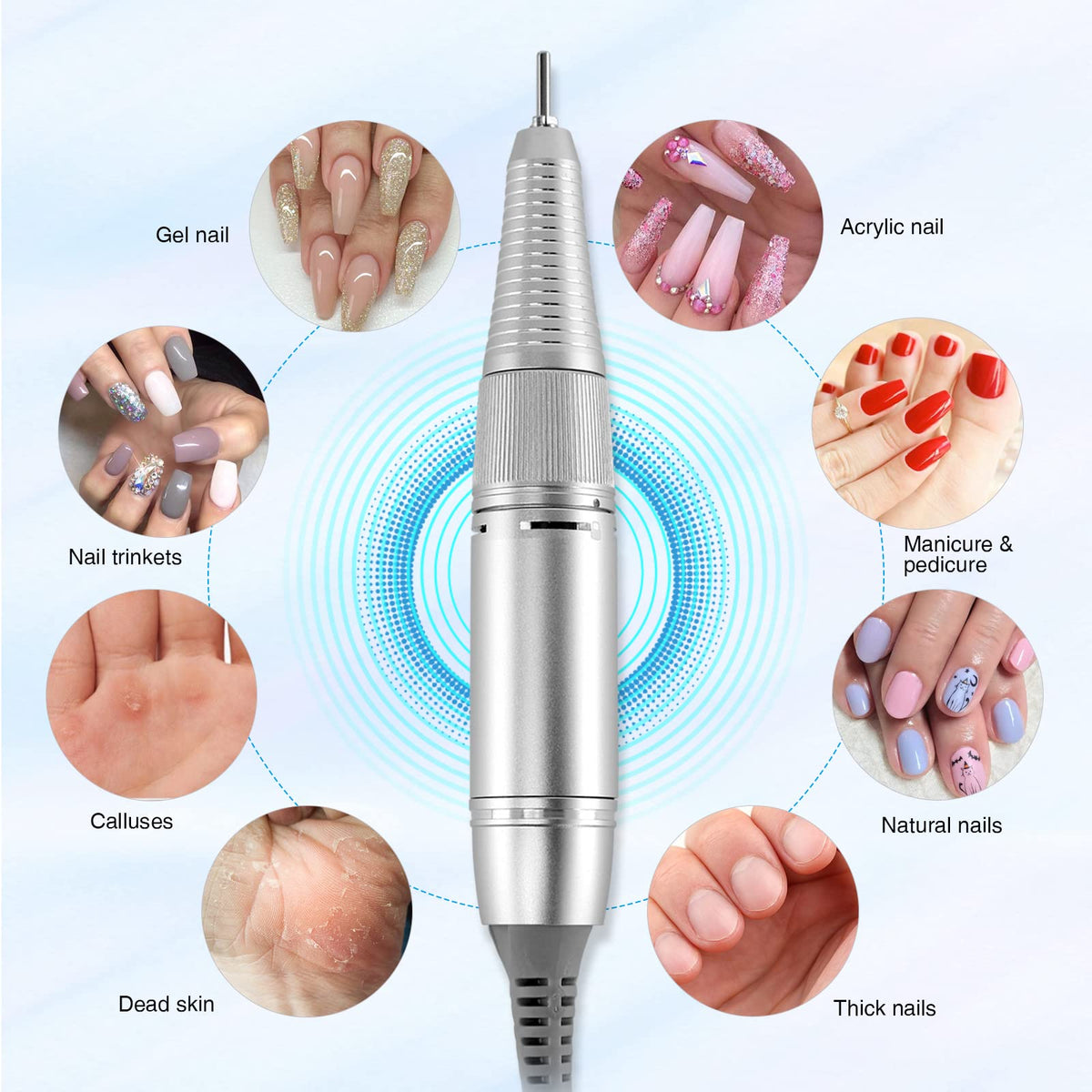 AZ GOGO handpiece next to a ruler for size comparison showing compact portability benefit