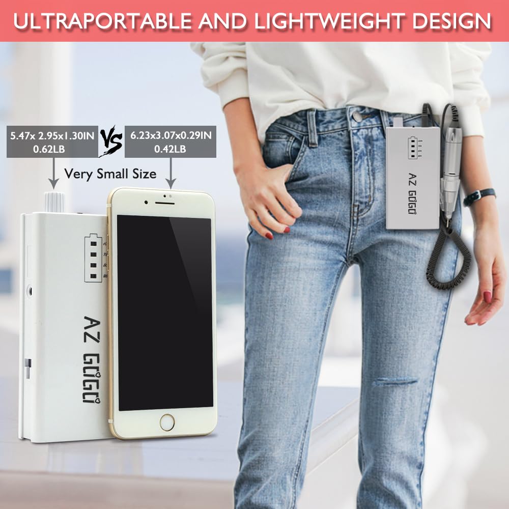 AZ GOGO beside a smartphone to show small size and pocket-friendly convenience