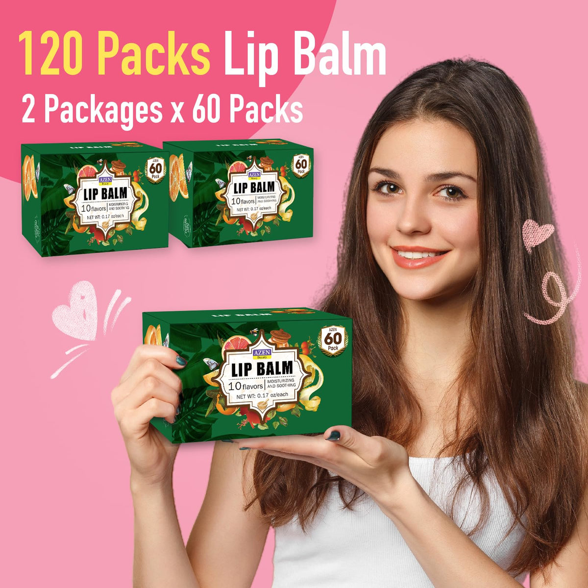 AZEN lip balms in an Easter basket showing ideal party and gift-stuffer use