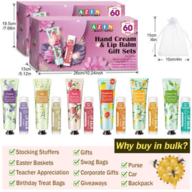 AZEN full contents laid out to display all creams, balms, bags, labels