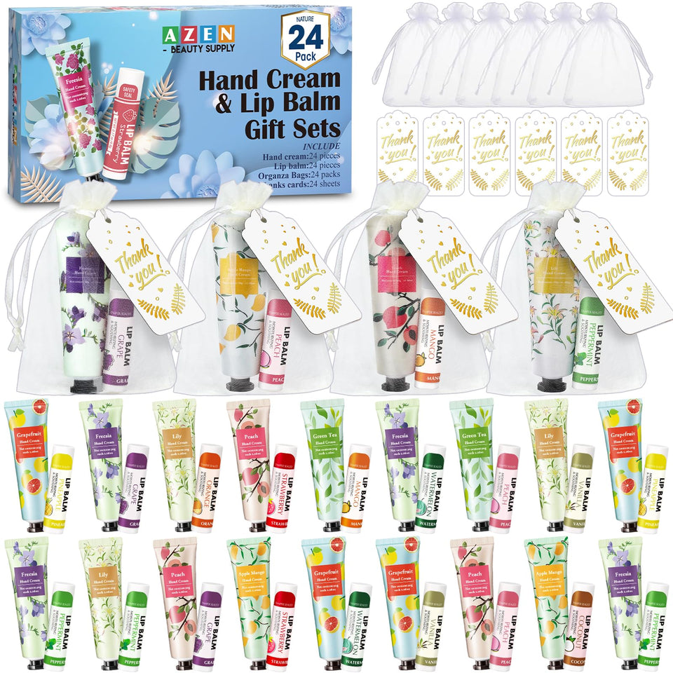 AZEN front packaging showing 24-piece favor set, ideal for gifting
