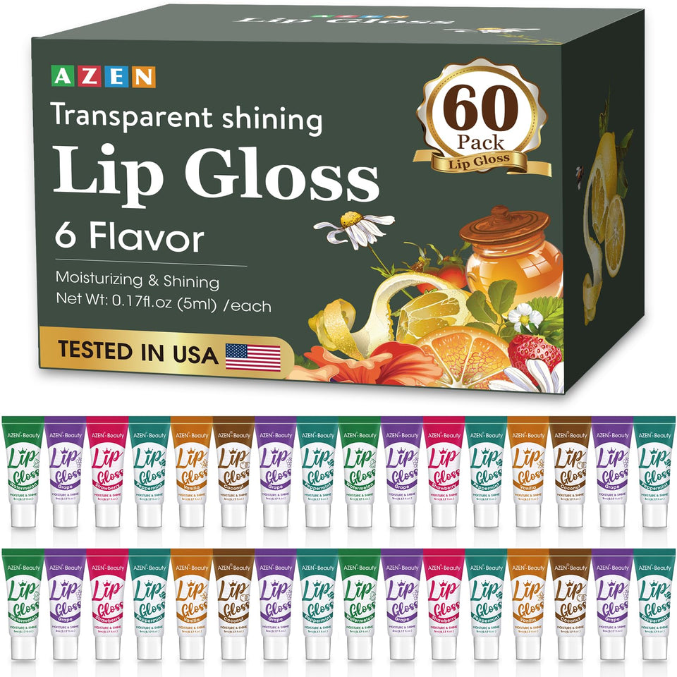 AZEN front packaging showing 60 clear gloss tubes and value set benefit