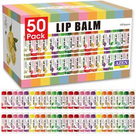 AZEN front packaging showing 50 tubes and assorted flavors for convenient bulk use