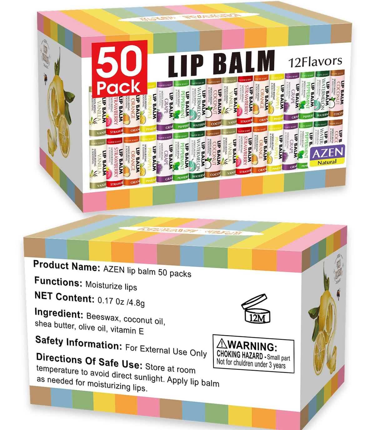 AZEN gift-wrapped lip balms arranged as basket stuffers or Mother’s Day gifts
