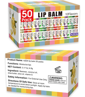 AZEN gift-wrapped lip balms arranged as basket stuffers or Mother’s Day gifts