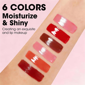 AZEN gloss texture swipe showing shine and smooth finish benefit