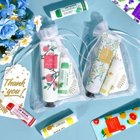AZEN lip balm lineup showing assorted flavors for guest variety