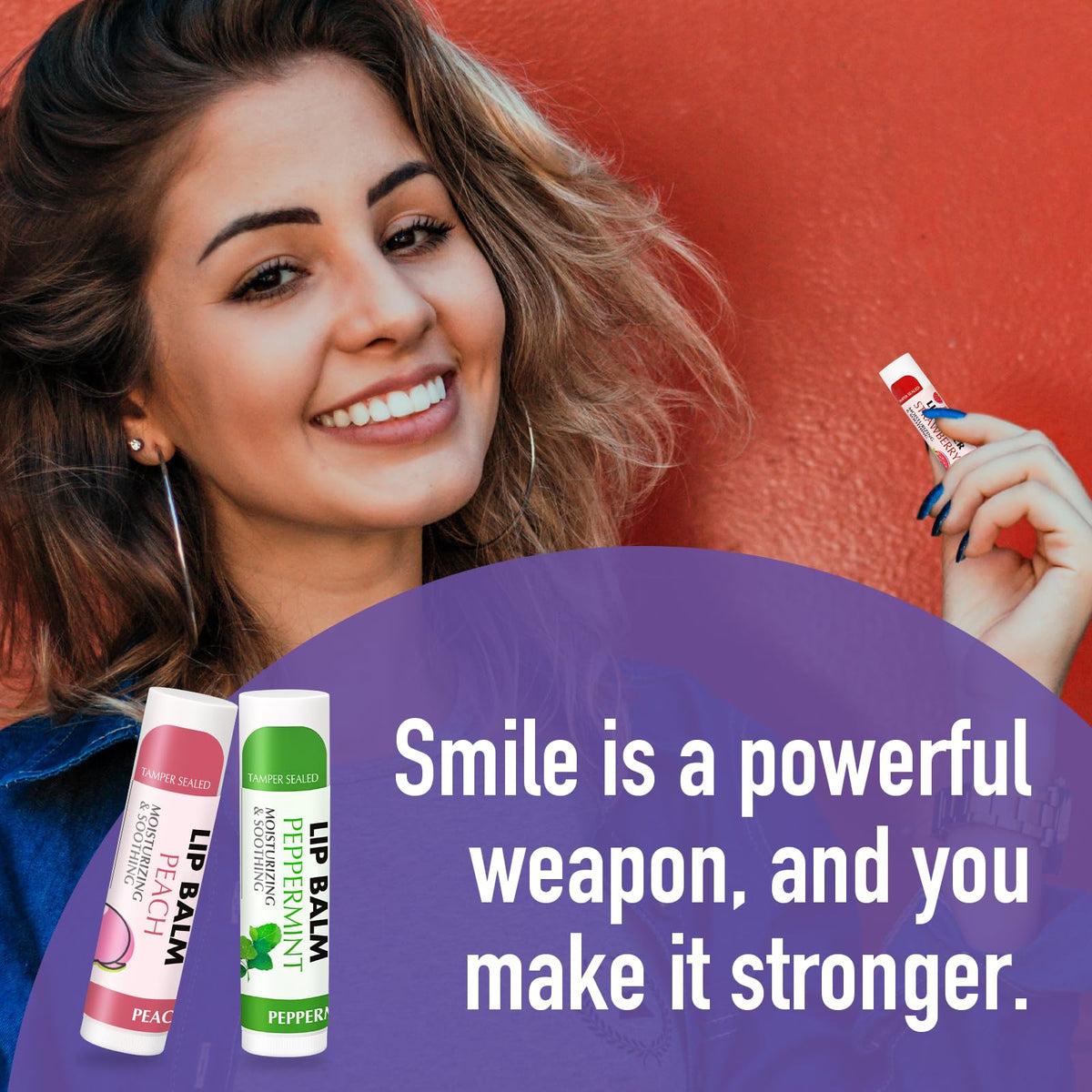 AZEN lip balm held in hand to show compact size for pockets and travel