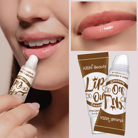 AZEN texture swipe of gloss showing smooth high-shine finish for hydration