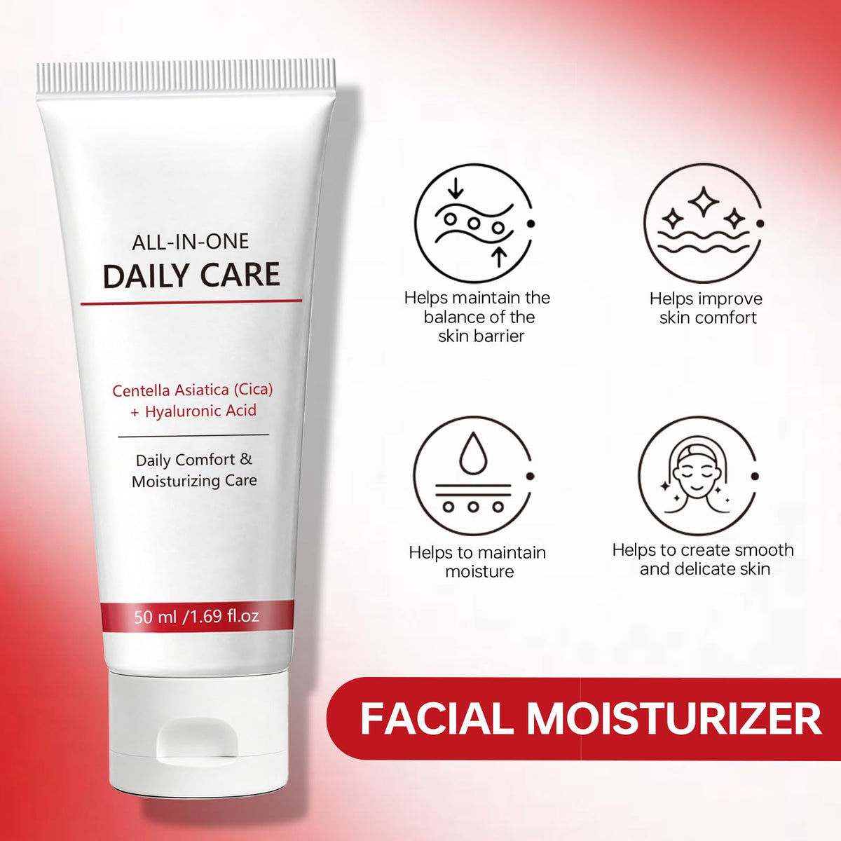 Azirkel ingredients image with cica and collagen to soothe and support firmness