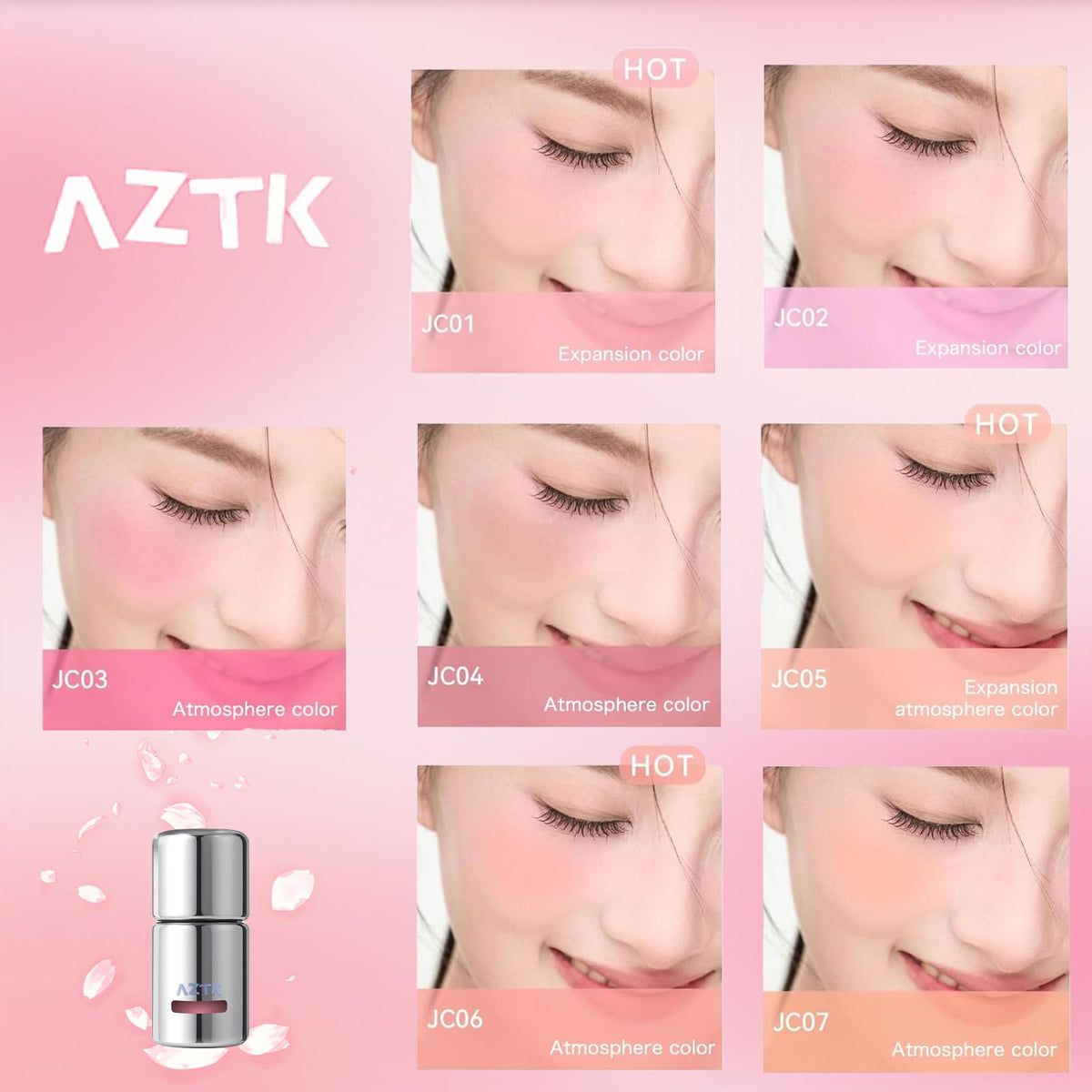 Aztk texture swatch on arm showing jelly-to-matte finish and blendable coverage