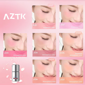 Aztk texture swatch on arm showing jelly-to-matte finish and blendable coverage