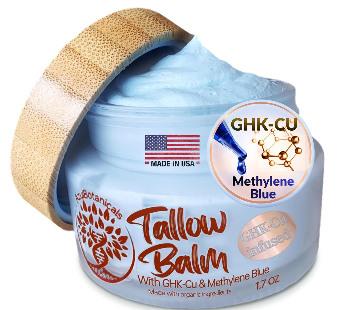 AzulBotanicals jar front view showing clean packaging and travel size benefit