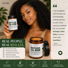 AZURE Batana ingredient label close-up confirming single-ingredient purity