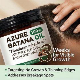 Azure Batana on a bathroom shelf styled with towels showing daily routine and natural care benefit
