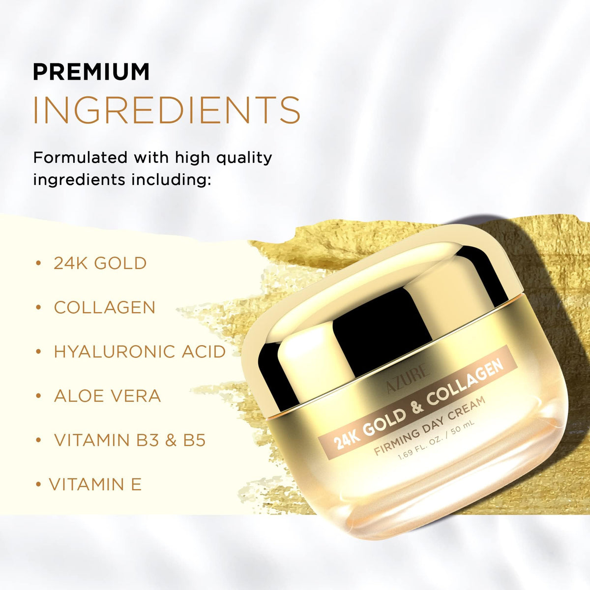 Azure Cosmetics cream texture closeup highlighting moisturizing benefit