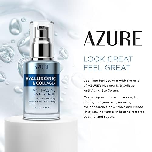 Azure Cosmetics bottle beside a coin showing compact travel-friendly size