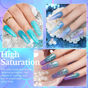 AzureBeauty spread of 20 dip powder colors displaying variety and blendability