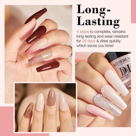 AZUREBEAUTY 20 color swatches laid out to show nude to glitter variety