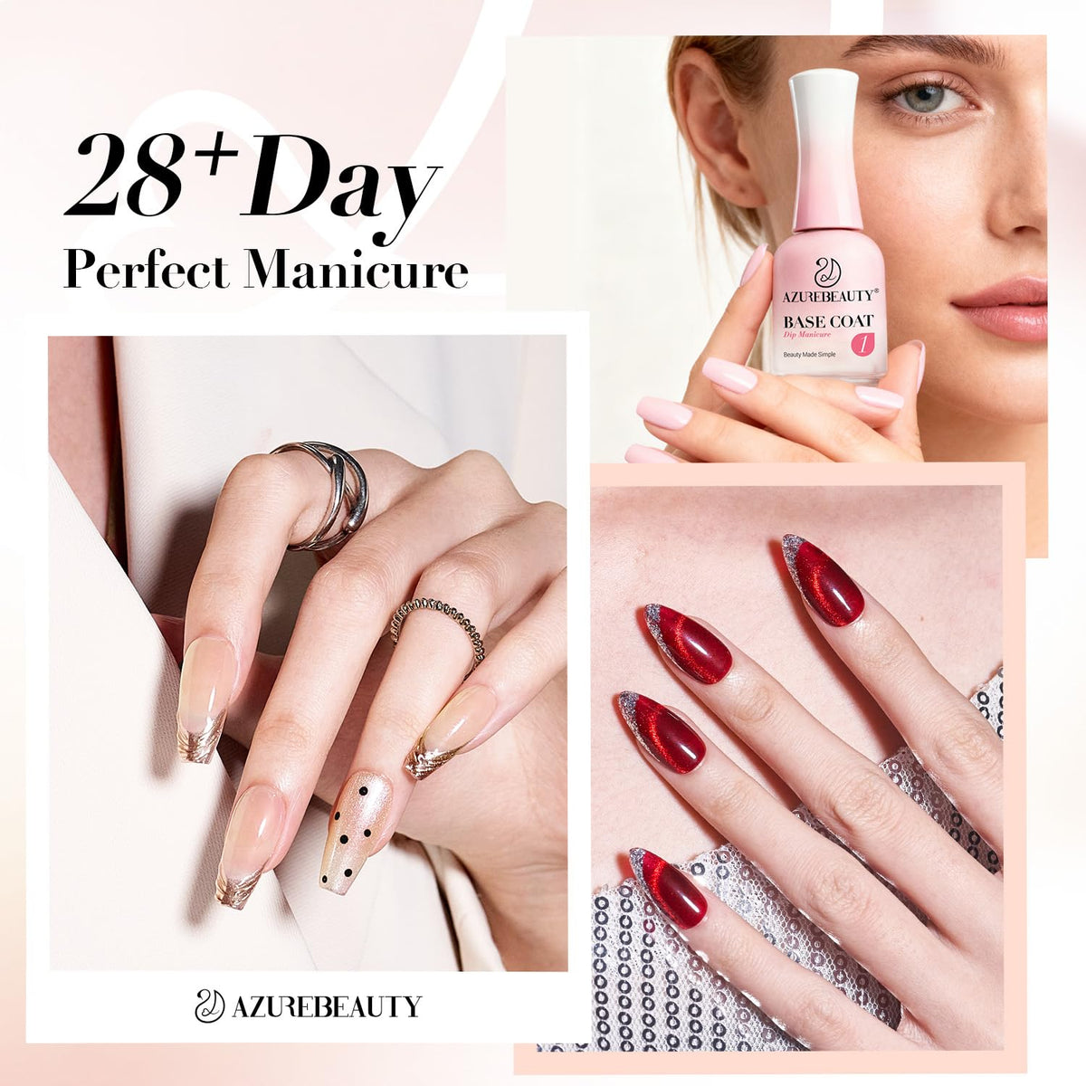 AZUREBEAUTY activator pouring action demonstrating fast-set finish without a lamp