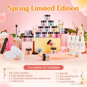 AZUREBEAUTY brush applying dip powder demonstrating lamp-free, quick application