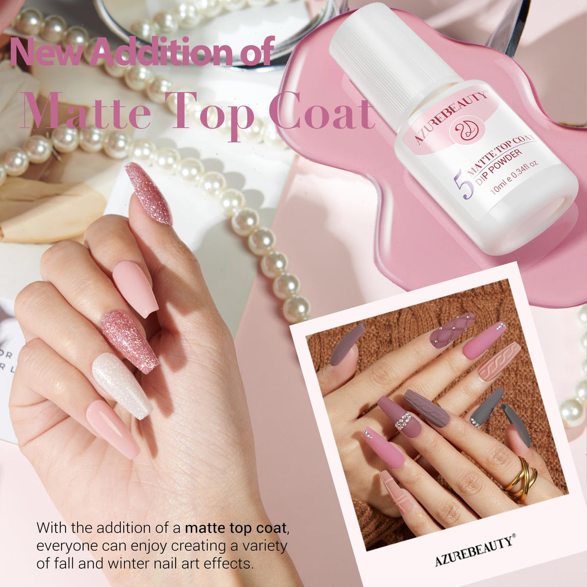 AZUREBEAUTY nail brush, file and replacement brushes arranged for quick application