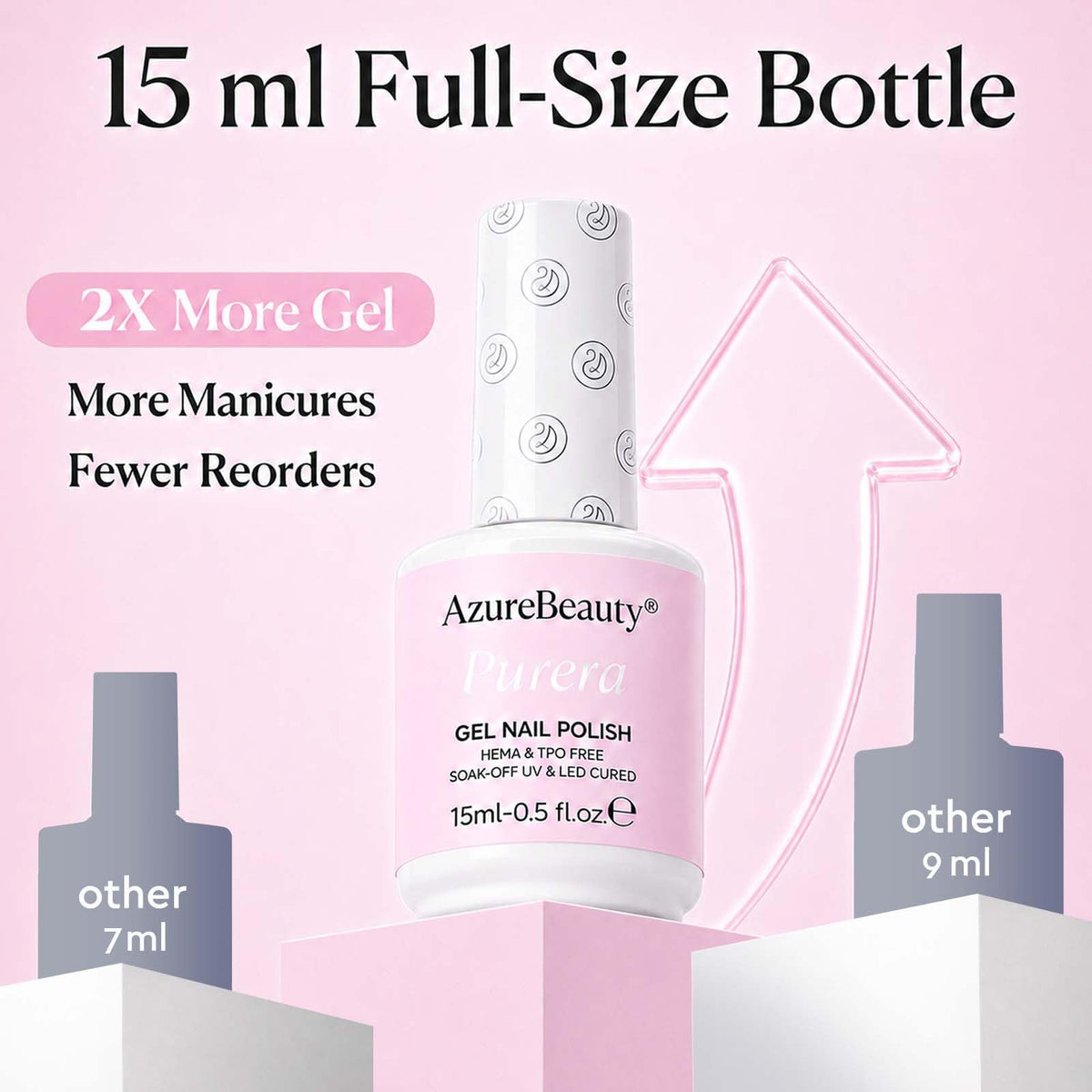 AZUREBEAUTY bottle close-up label showing 15ml size and easy-grip cap