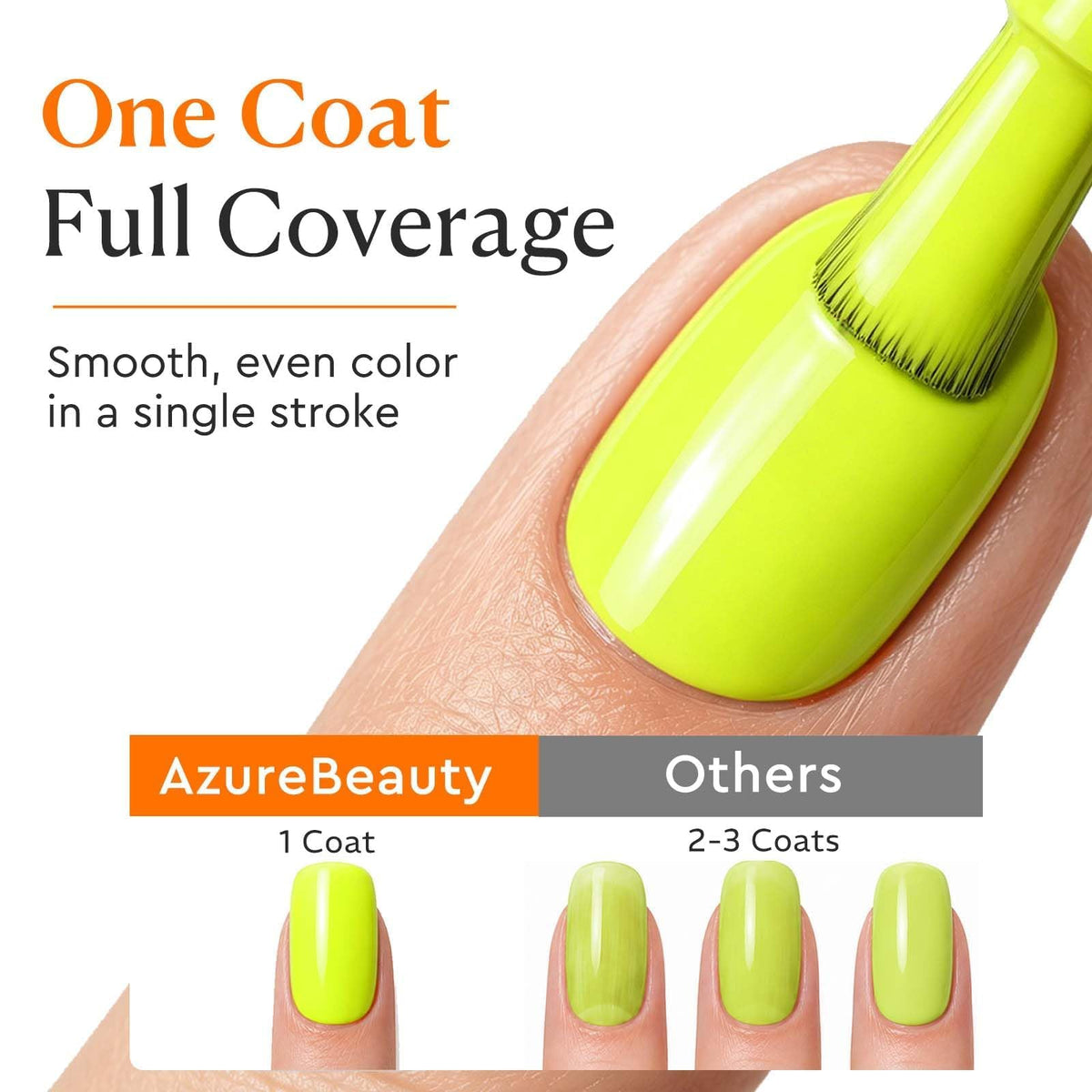 AZUREBEAUTY brush stroke close-up demonstrating smooth, highly pigmented coverage