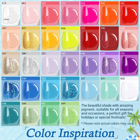 AZUREBEAUTY color array top view showcasing 32 vibrant shades
