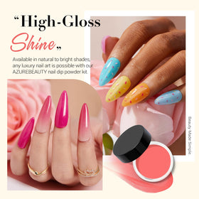 AzureBeauty swatch array of 24 vibrant summer green pink orange shades
