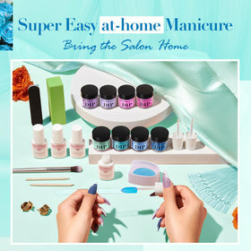 AZUREBEAUTY dip recycling tray with powder close-up highlighting mess reduction