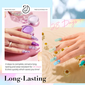 AZUREBEAUTY swatches of eight dip powder colors showing vibrant spring tones